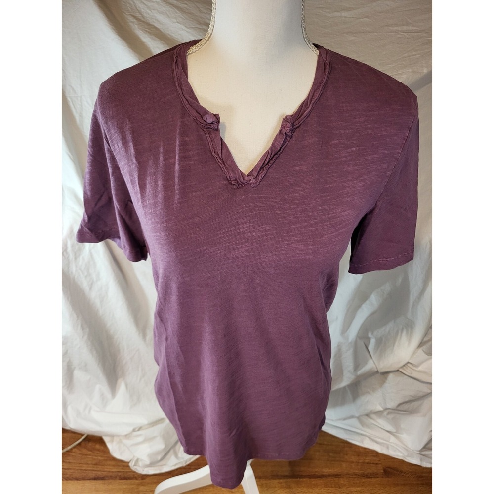 Mod o‎ Doc Size S Purple/Red Short Sleeve V Neck Sleeve Top